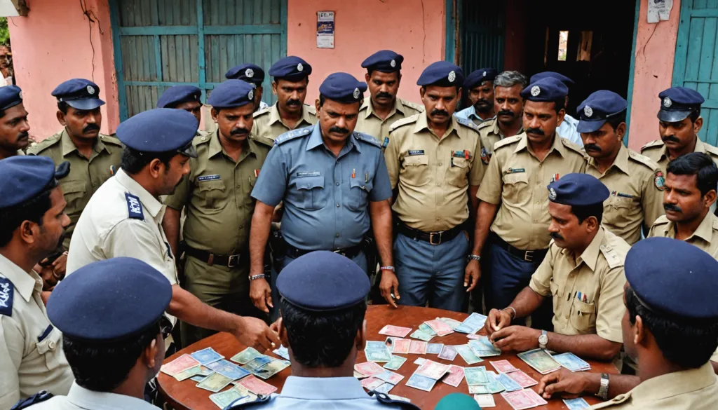 Police Raid Illegal Card Den Near Vinayakapuram
