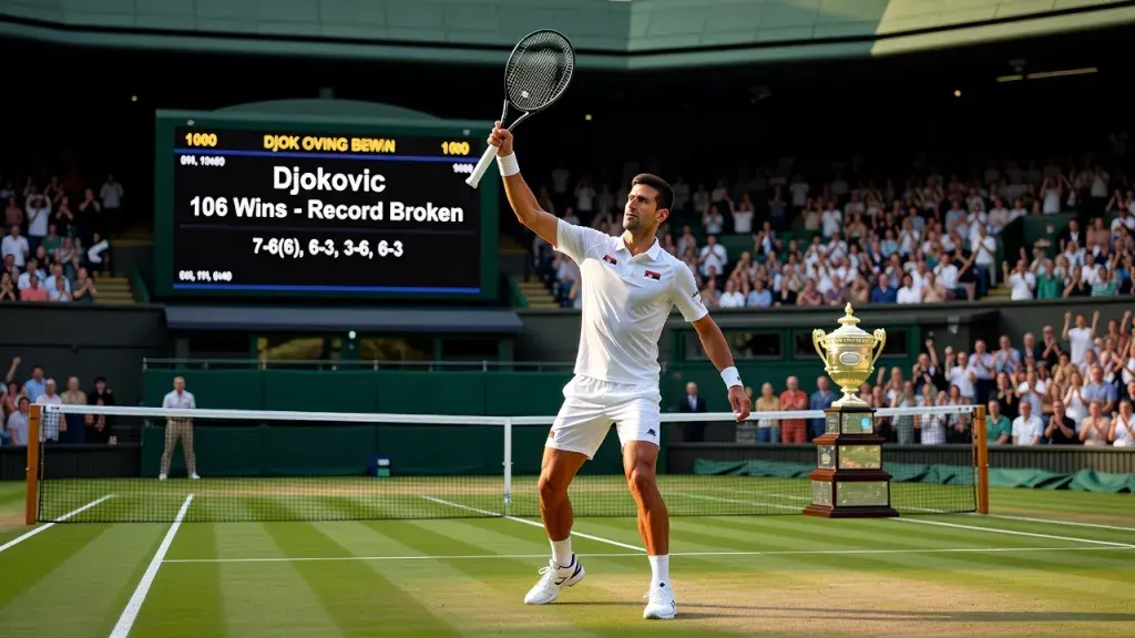 Djokovic Breaks Federer's Wimbledon Wins Record With Victory Over Safiullin